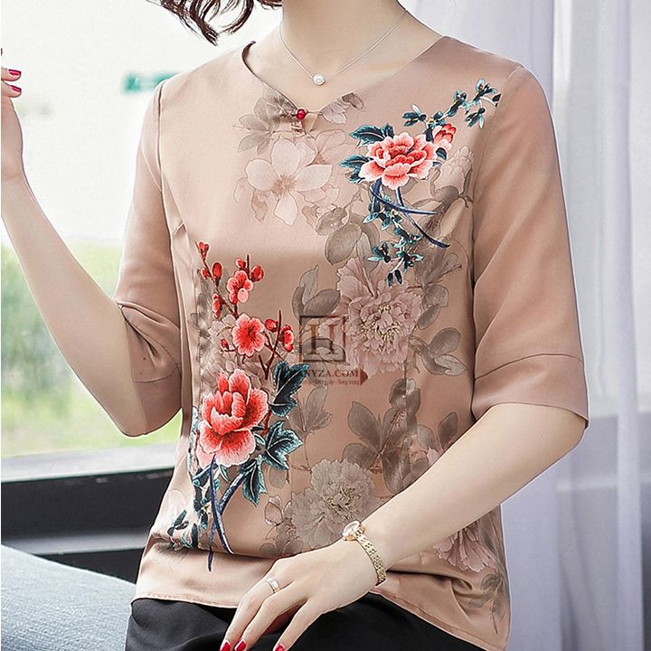 Bô trung niên nữ thêu hoa mẫu đơn Kelanduo