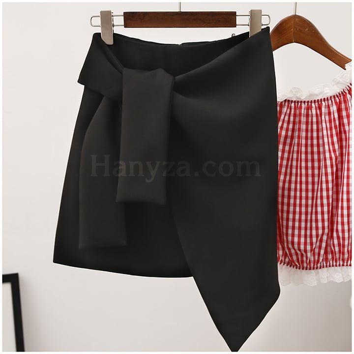 Chân váy công sở nữ vạt lệch phối đai