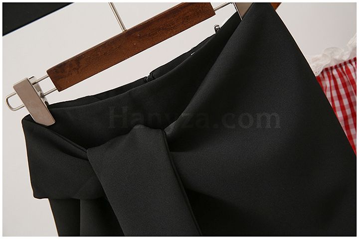 Chân váy công sở nữ vạt lệch phối đai