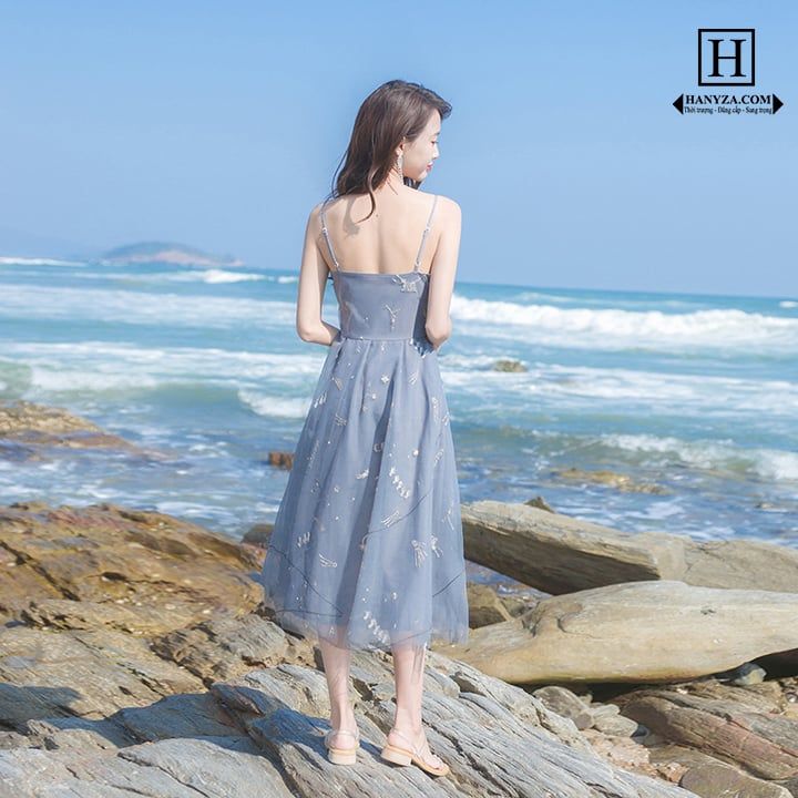 Váy liền nữ dáng dài 2 dây gợi cảm