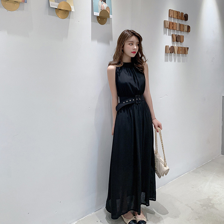 Váy liền nữ sát nách đai eo