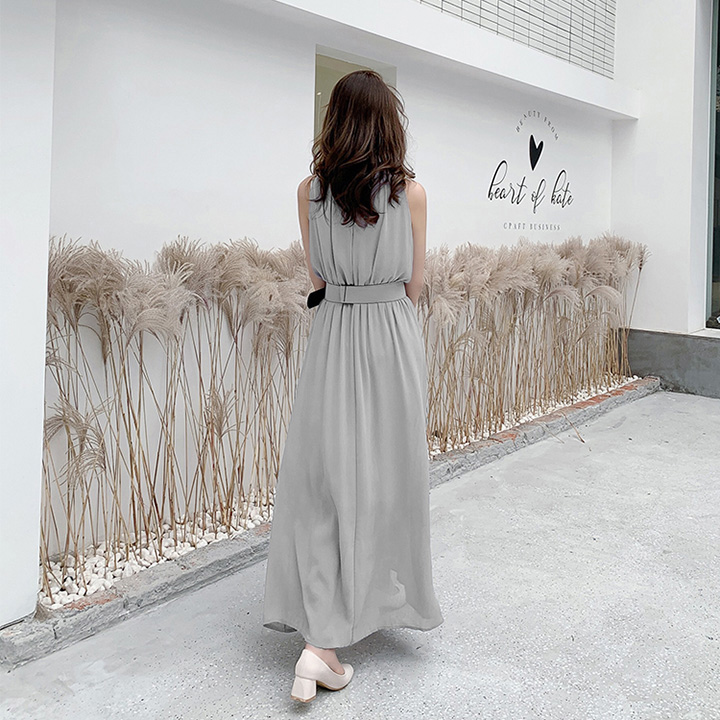 Váy liền nữ sát nách đai eo