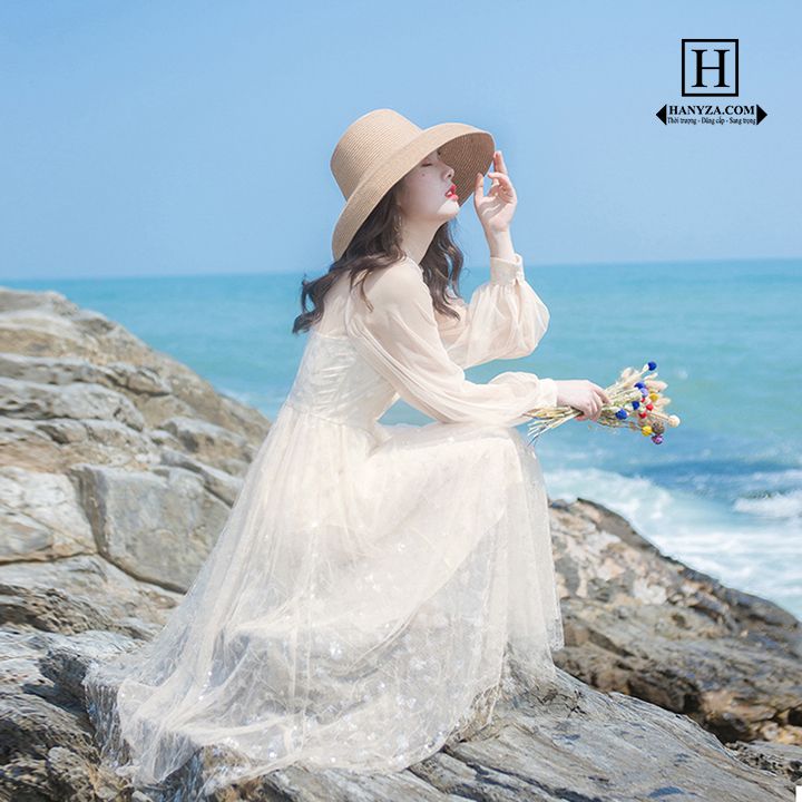 Váy hoa chuông ngọt ngào phong cách Pháp