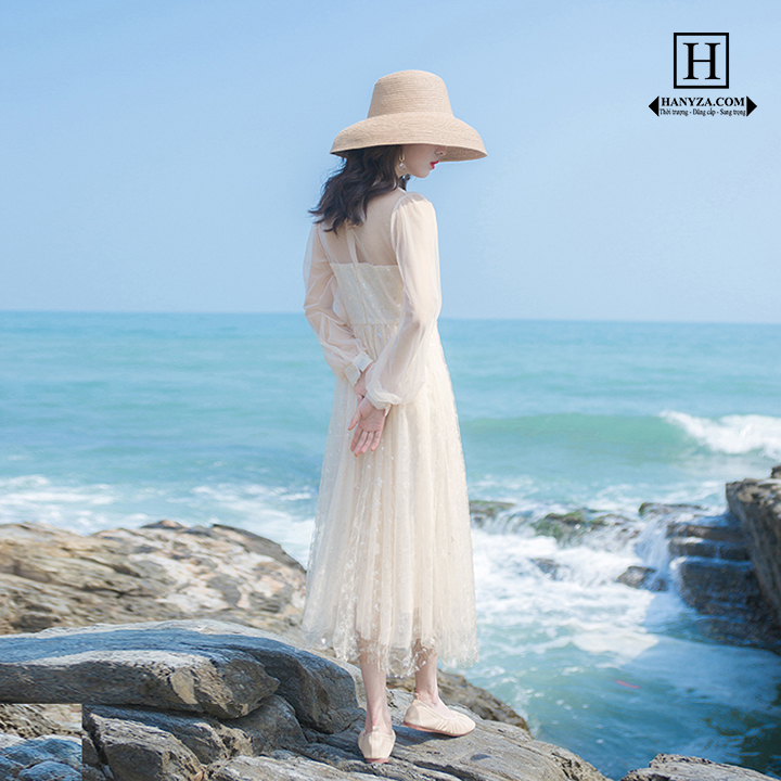 Váy hoa chuông ngọt ngào phong cách Pháp