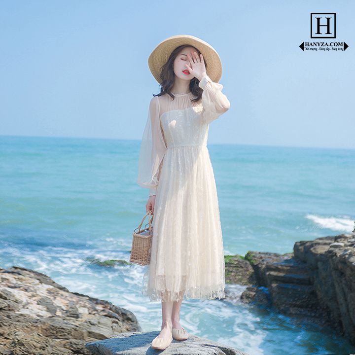 Váy hoa chuông ngọt ngào phong cách Pháp