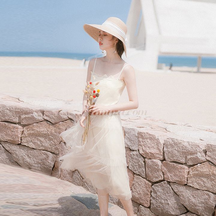 Váy nữ 2 dây xếp tầng phong cách Châu Âu [OR]