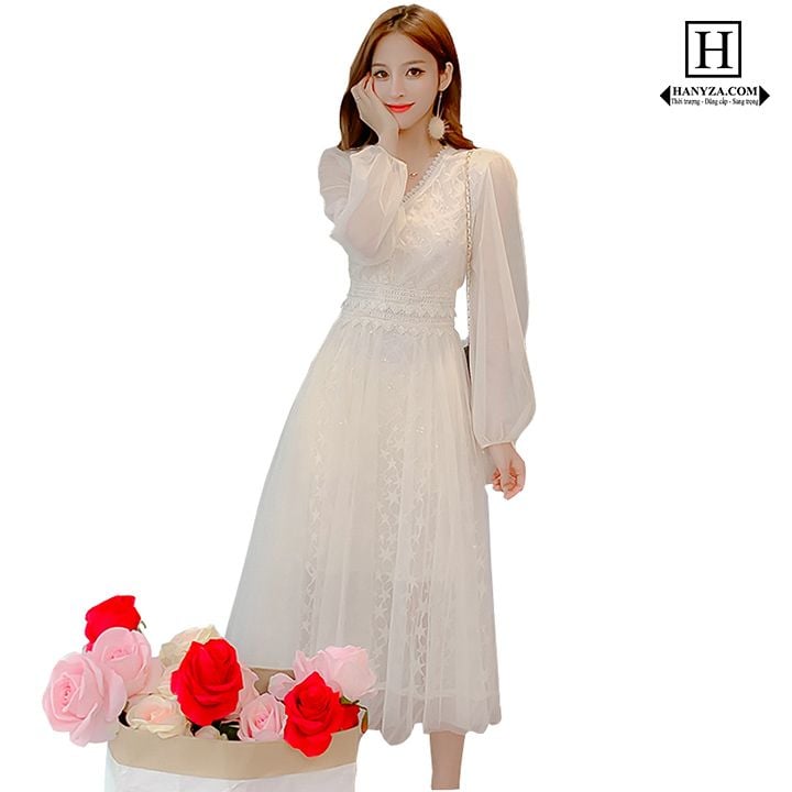 Váy Đầm Nữ Đẹp Cổ chữ V kiểu Pháp Phong Cách Hàn Quốc Thời Trang Phù  Hợp Công Sở Sinh Viên và Phụ Nữ Hiện Đại Tại Tp Hồ Chí Minh 