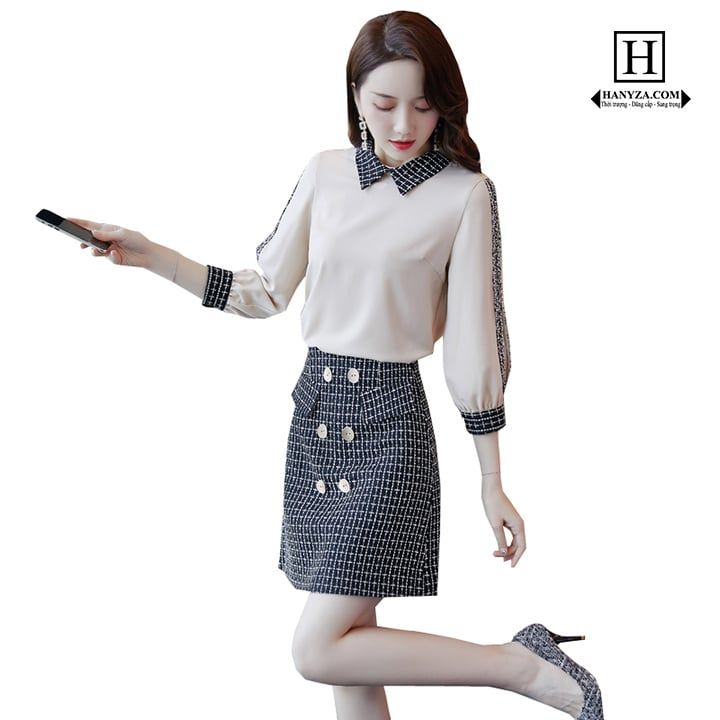 Váy 2 mảnh nữ tay lỡ cách điệu  Hanyza Store