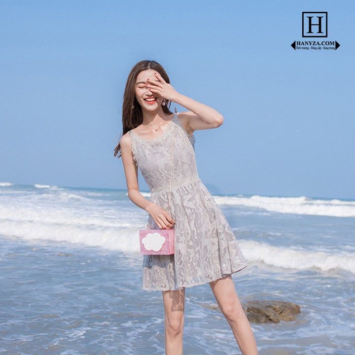 Váy ngắn nữ ren rỗng hình hươu