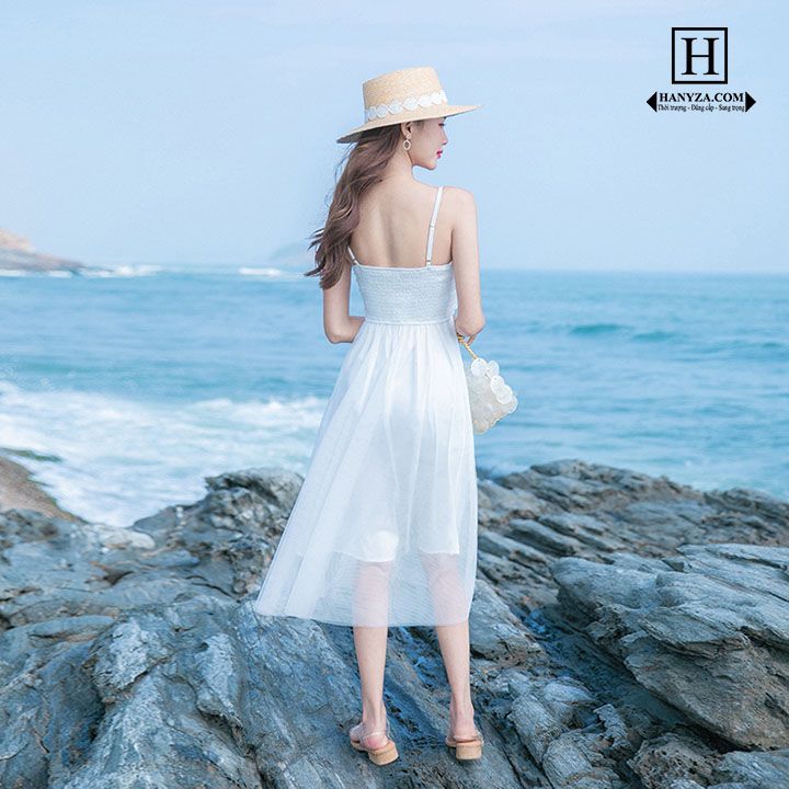 Váy liền nữ hai dây hở lưng Arlene