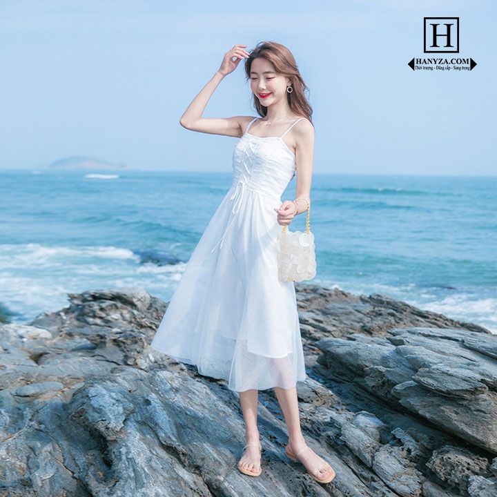 Váy liền nữ hai dây hở lưng Arlene