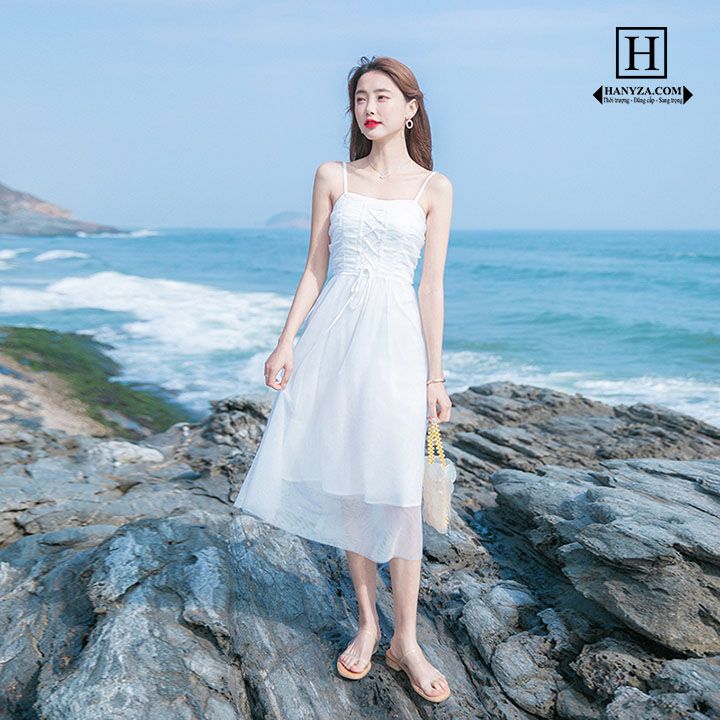 Váy liền nữ hai dây hở lưng Arlene