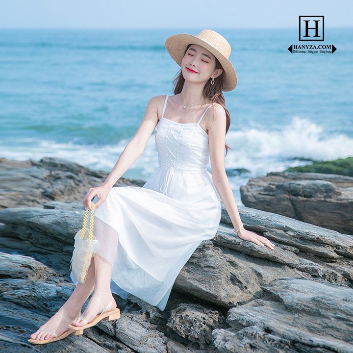 Váy liền nữ hai dây hở lưng Arlene