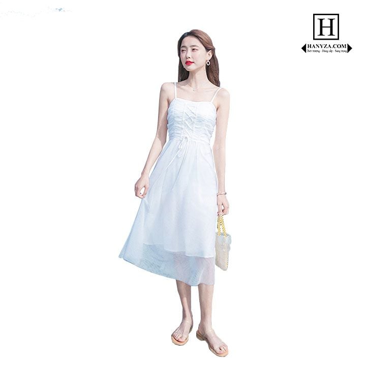 Váy liền nữ hai dây hở lưng Arlene