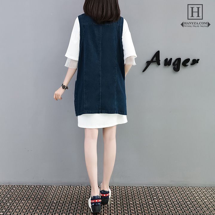 Áo vest nữ dáng dài tay sát nách