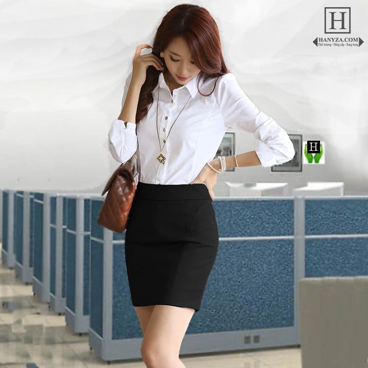 Bộ công sở nữ gồm váy và áo sơ mi