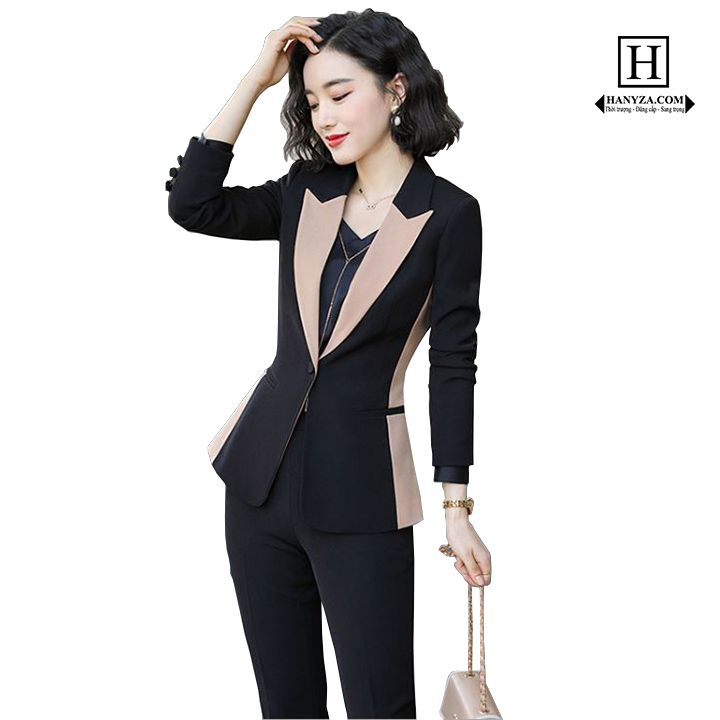 Bộ Vest nữ 3 mảnh phối màu CZOON