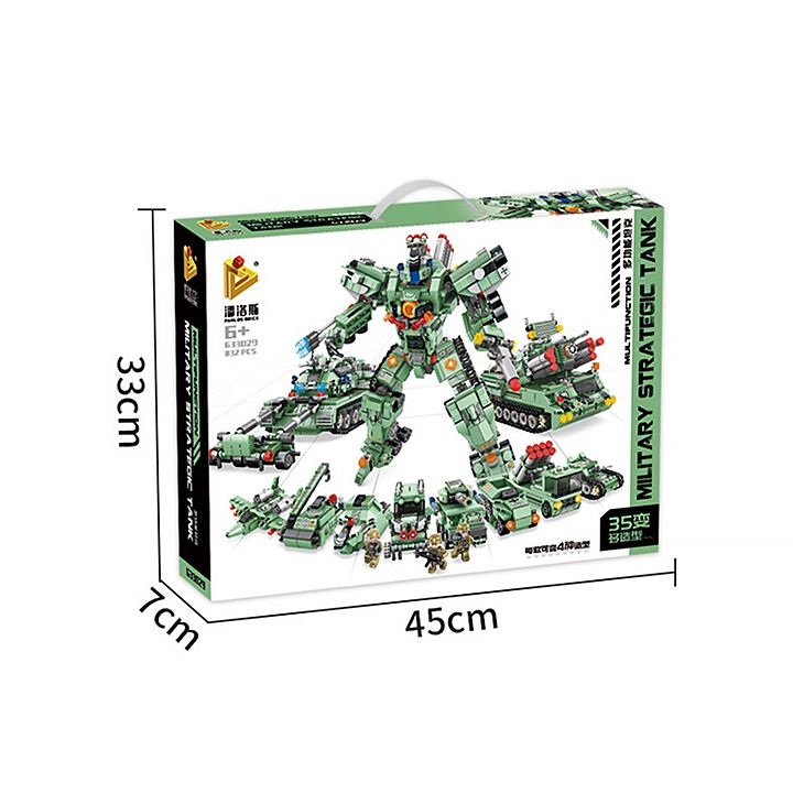 Bộ mô hình xe tăng quân sự láp ráp người máy 633029