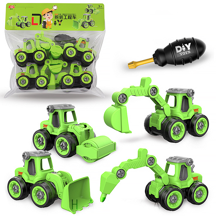 Bộ 4 xe máy xúc láp ráp cho bé XJ205