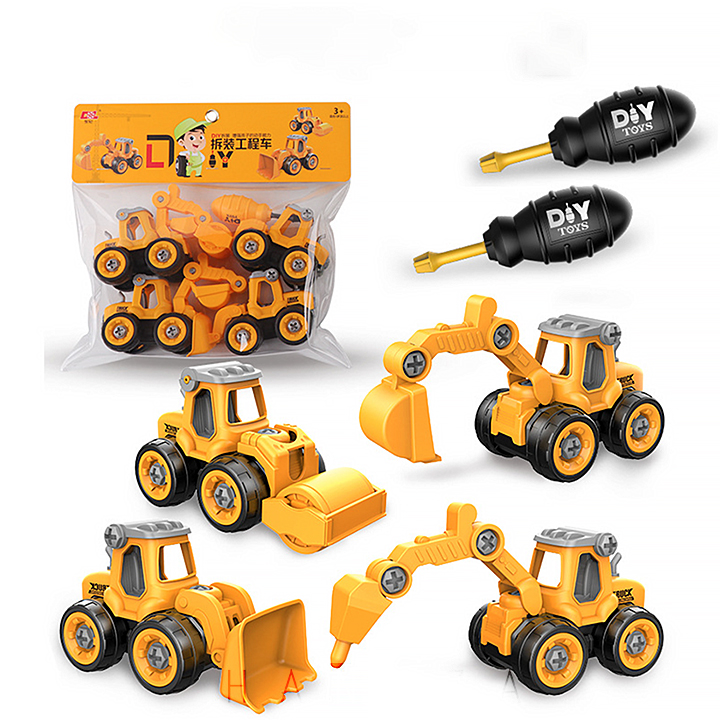 Bộ 4 xe máy xúc láp ráp cho bé XJ205