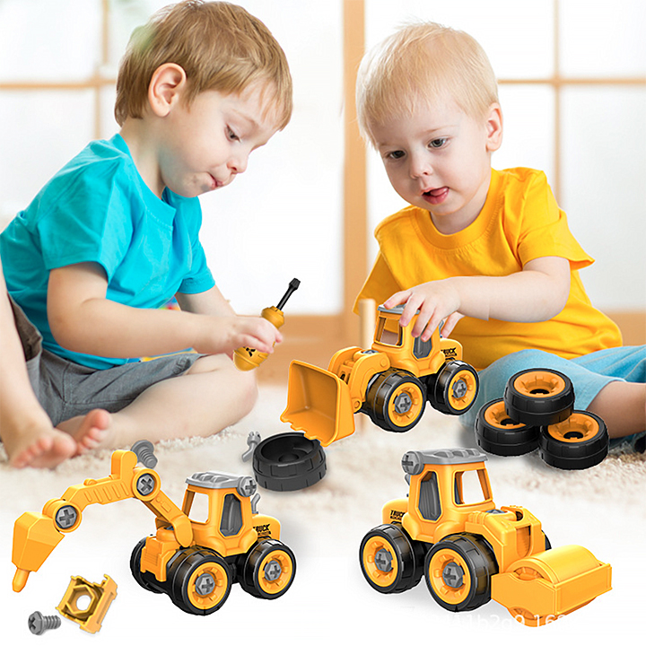 Bộ 4 xe máy xúc láp ráp cho bé XJ205