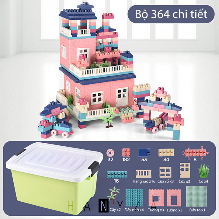 Đồ chơi xếp hình lắp ráp hình khối lâu đài cho bé
