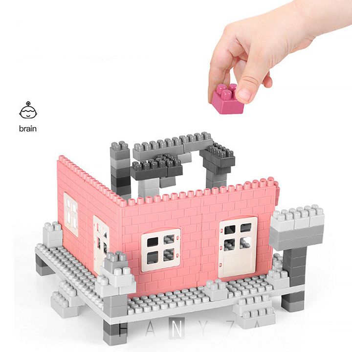 Đồ chơi xếp hình lắp ráp hình khối lâu đài cho bé