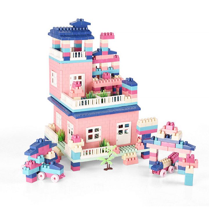 Đồ chơi xếp hình lắp ráp hình khối lâu đài cho bé