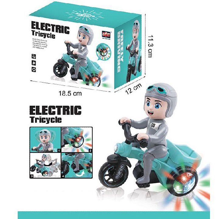 Xe đồ chơi trẻ em ba bánh bốc đầu xoay 360 độ