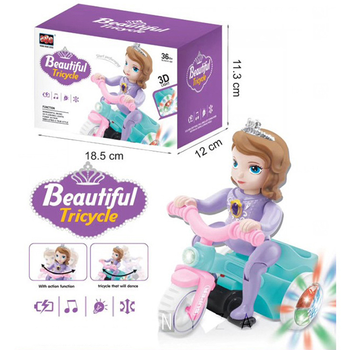 Xe đồ chơi trẻ em ba bánh bốc đầu xoay 360 độ