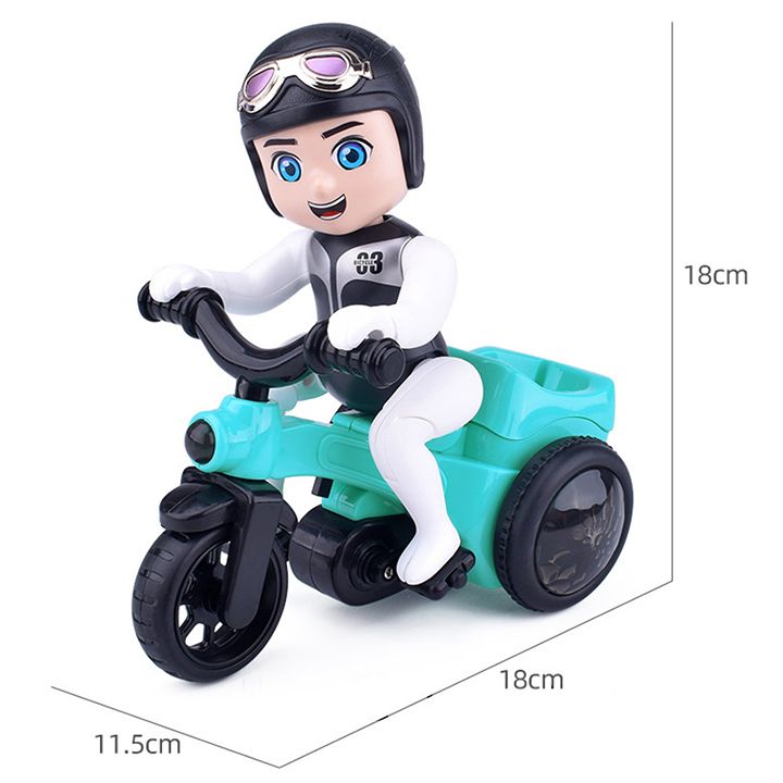 Xe đồ chơi trẻ em ba bánh bốc đầu xoay 360 độ