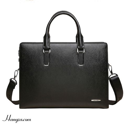 Cặp xách da bò nam JUE JIANG vân da sọc J118