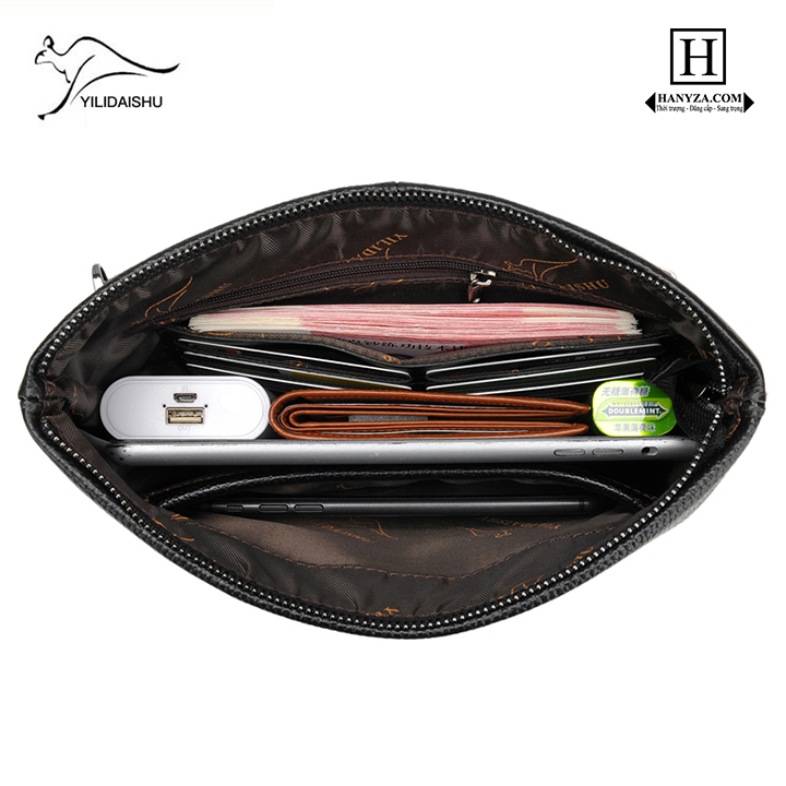 Clutch cầm tay da nam YiliDaishu phong cách doanh nhân