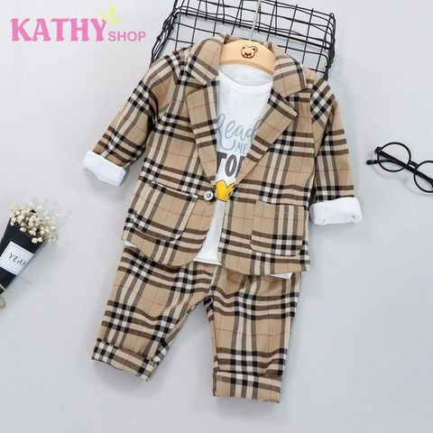 Bộ set vest nhí ca rô bé gái xinh xắn