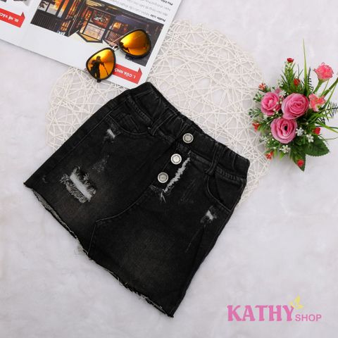 Chân váy jeans rách sành điệu 