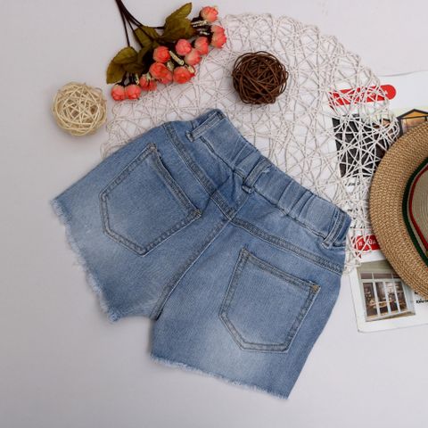 Short jean bé gái xước cá tính 