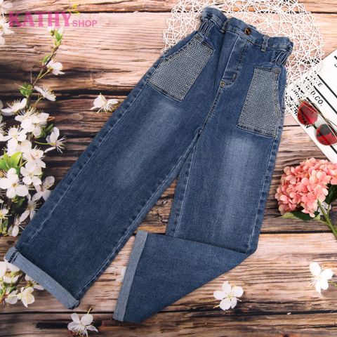 Quần Jeans dài bé gái đính hột sành điệu