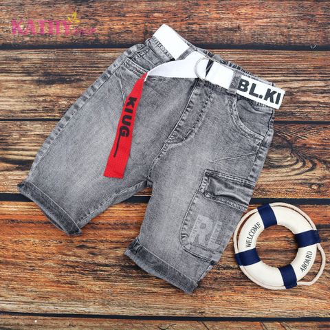 Quần Jeans lửng bé trai túi hộp cá tính