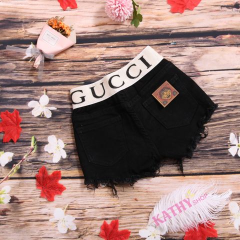 Quần Jeans ngắn bé gái ống tua GUCCI sành điệu