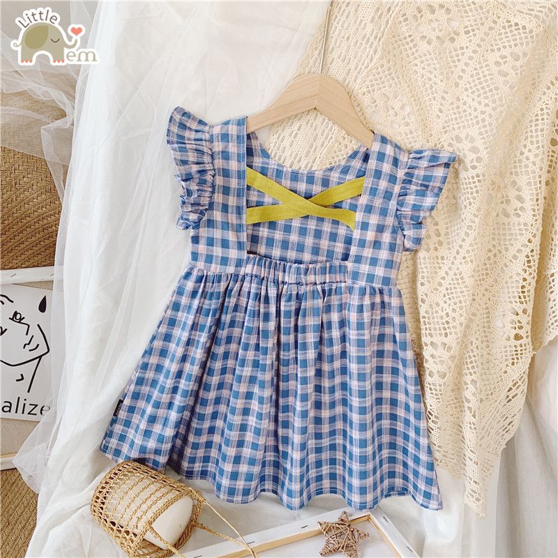 Set áo phông chân váy caro xanh  Xưởng May Bích Ngọc