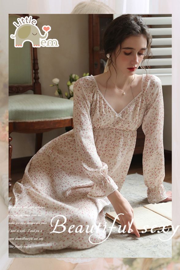 Váy ngủ tiểu thư dễ thương nữ tính TK3608  Happyshop