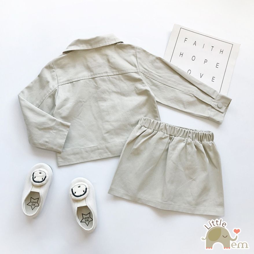 Set váy thu đông cho bé gái hoa nhí kèm áo khoác  MBMartcomvn