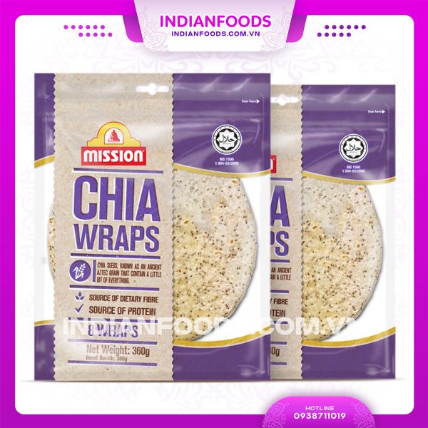 Bánh Roti Ấn Độ vị hạt chia MISSON Chia Wraps