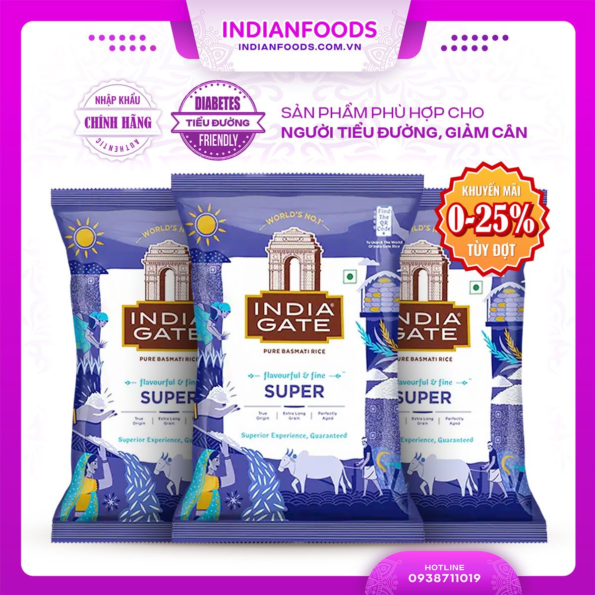 hình ảnh thực tế bao bì sản phẩm gạo basmati ấn độ hạt dài super 1kg