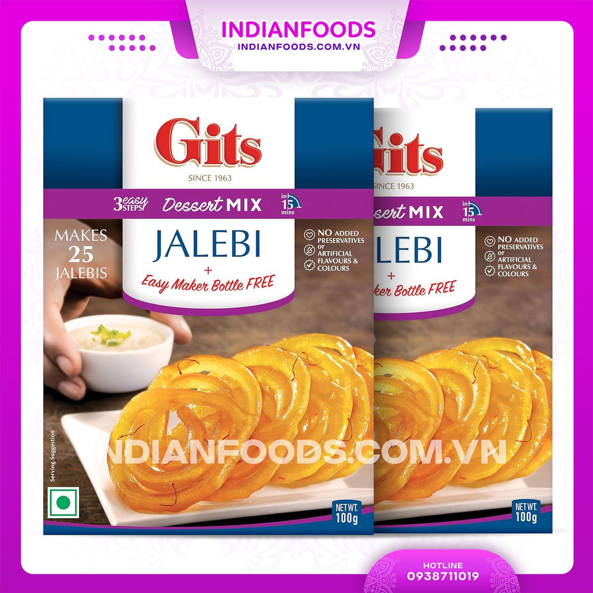 bot lam banh gits jalebi 100gr