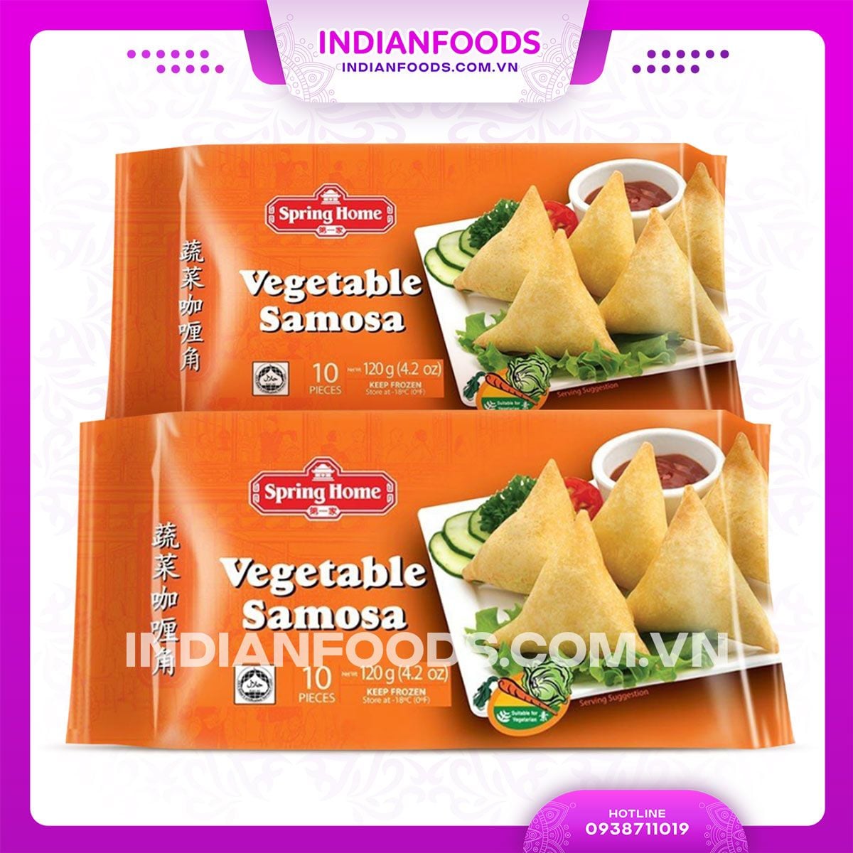 banh samosa rau cu spring home vegetable samosa 120gr 10pics goi