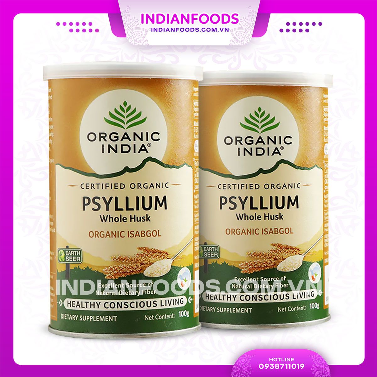 bot vo hat ma de huu co an do india organic psyllium husk isabgol planovate 100gr