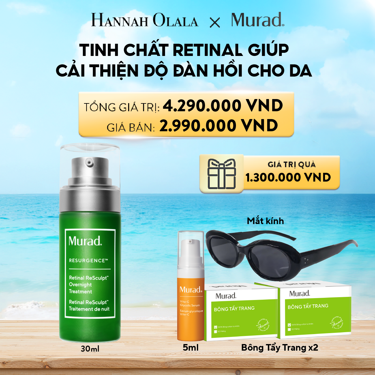  A512_DEAL 4: TINH CHẤT RETINAL GIÚP CẢI THIỆN ĐỘ ĐÀN HỒI CHO DA 30ML 