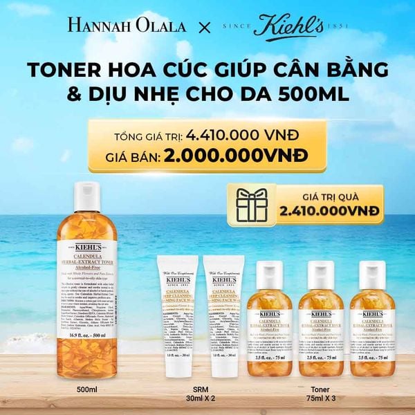  A700_DEAL 20: NƯỚC CÂN BẰNG HOA CÚC KIEHL'S CALENDULA HERBAL EXTRACT ALCOHOL-FREE TONER 500ML 