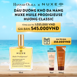  A158_Deal 1: DẦU DƯỠNG KHÔ ĐA NĂNG NUXE HUILE PRODIGIEUSE MULTI-PURPOSE DRY OIL 50ML (CHỌN HƯƠNG) 